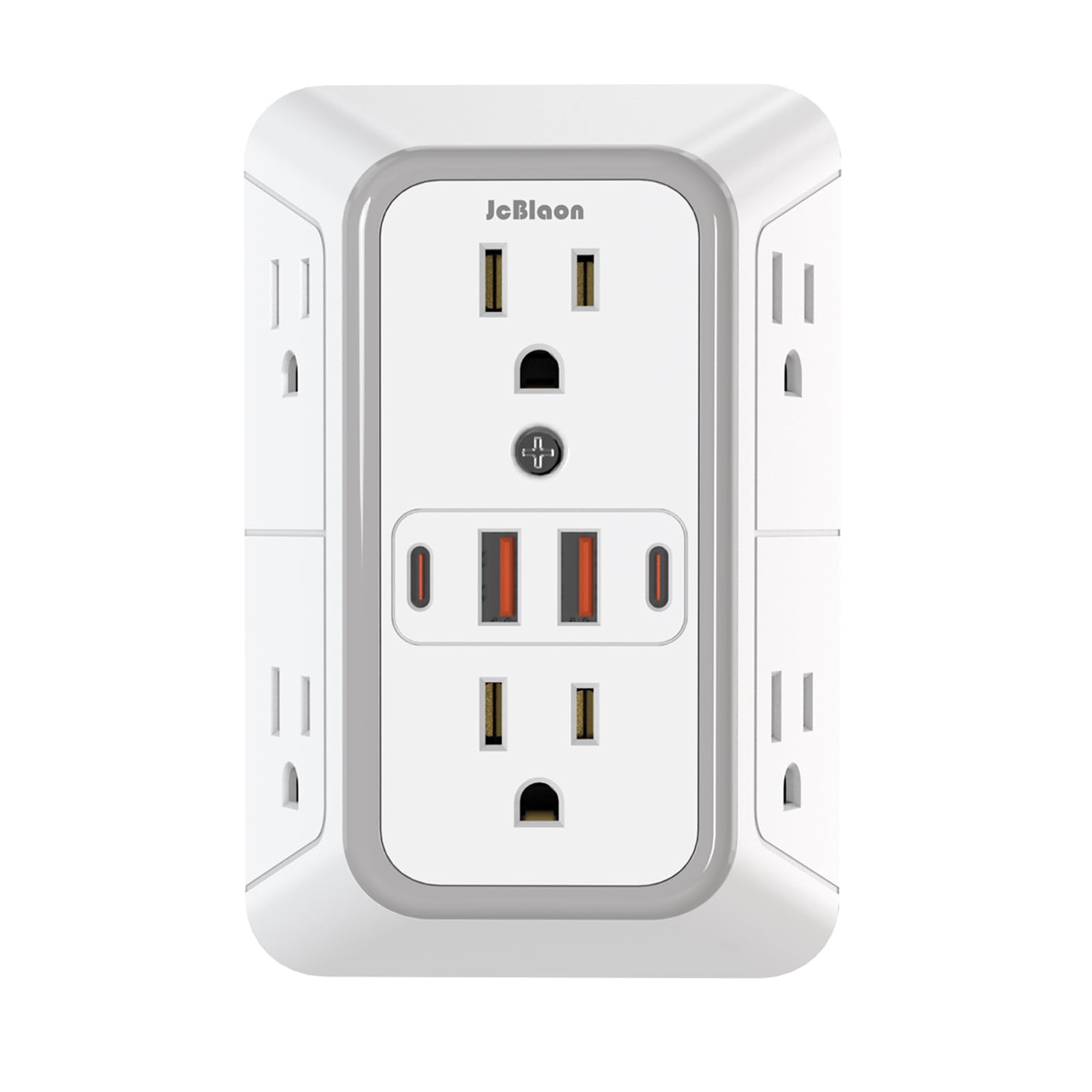 JcBlaon Outlet Extender Surge Protector - 6 Outlet Splitter with 4 USB Ports (2 