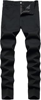 Keevoom Plaid Pants for Men, Mens Stretch Skinny Flat-Front Casual Slim Fit Business Dress Chinos Pants