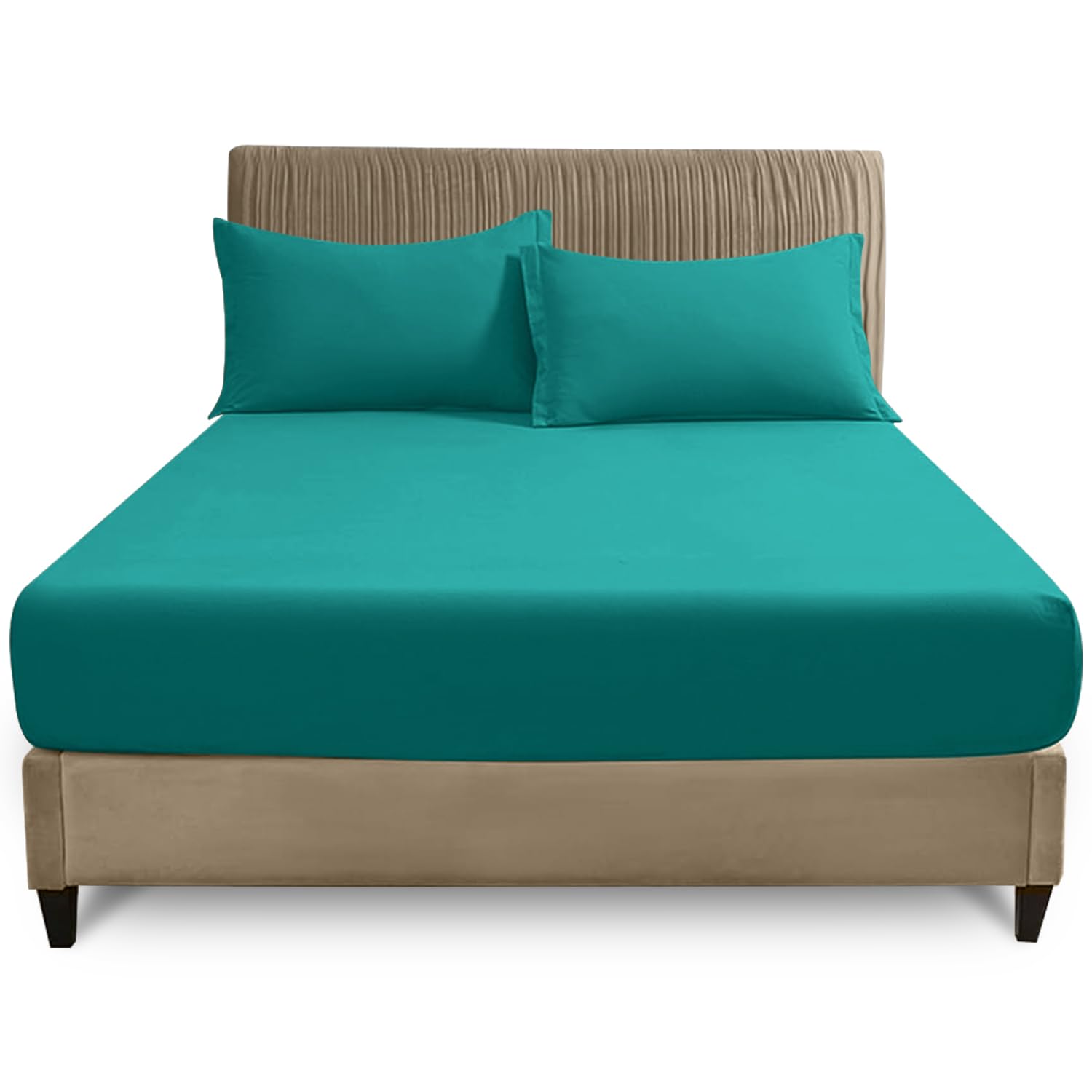 GC GAVENO CAVAILIA Single Fitted Sheet 25cm Deep | Deep Teal Polycotton Bed Shee