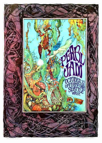 Pearl Jam Fan Poster Original Tribute Historic 1st Show Off Ramp Cafe Seattle '9