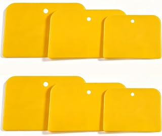 Wrzuzs 6PCS Flexible Plastic Body Filler Spreaders, Reusable Auto Body Repair Putty Scrapers, 4/5/6 Inch Curved Surface Applicator for Car Body Filler, Putty, Glaze, Caulk and Home Wall Repair