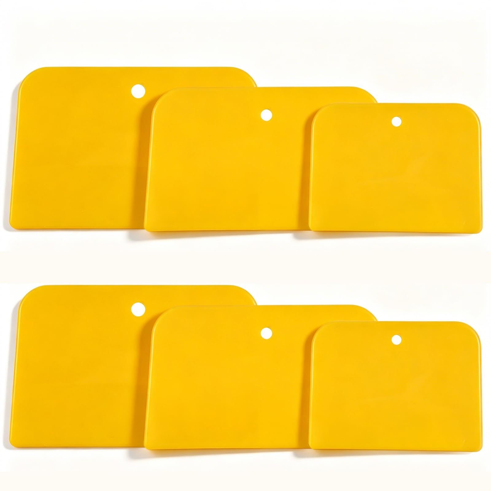 Wrzuzs 6PCS Flexible Plastic Body Filler Spreaders, Reusable Auto Body Repair Pu