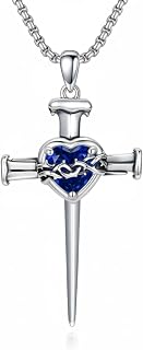 PROESS Cross Star Of David Necklace 925 Sterling Silver Cross Pendant Necklace For Women Men Religious Jewelry