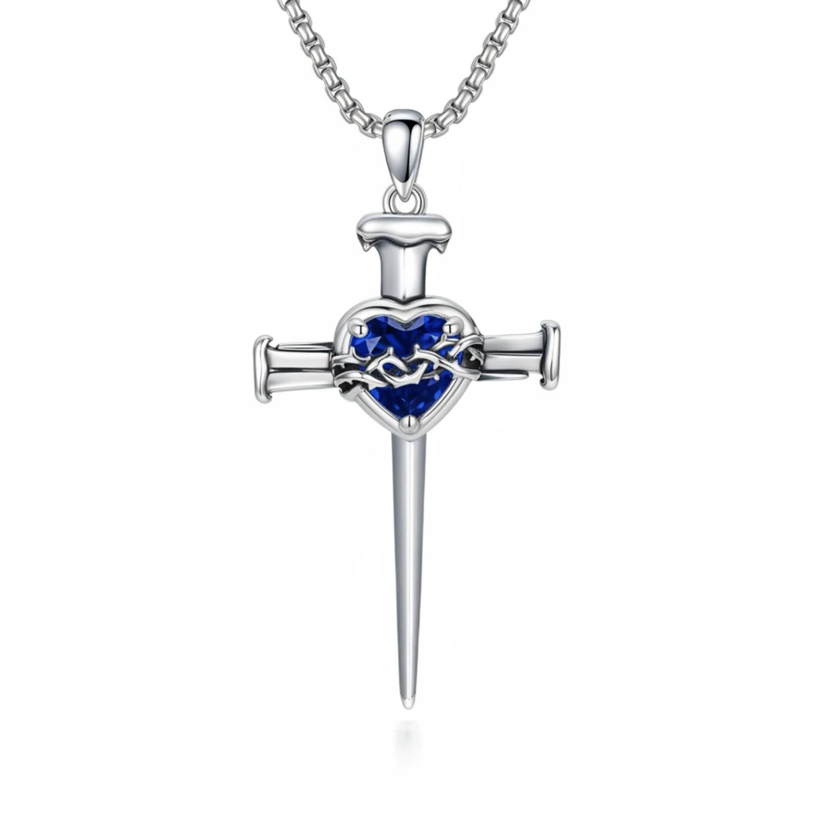 PROESS Cross Star Of David Necklace 925 Sterling Silver Cross Pendant Necklace F