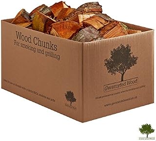 Cherry Wood Chunks for Smoking Food (8 flavours available) - Large 7-9KG / 25 Litre Box -Kiln Dried Wood -Chunks for Smoking Food on BBQ’s/Barbeques. (Cherry)