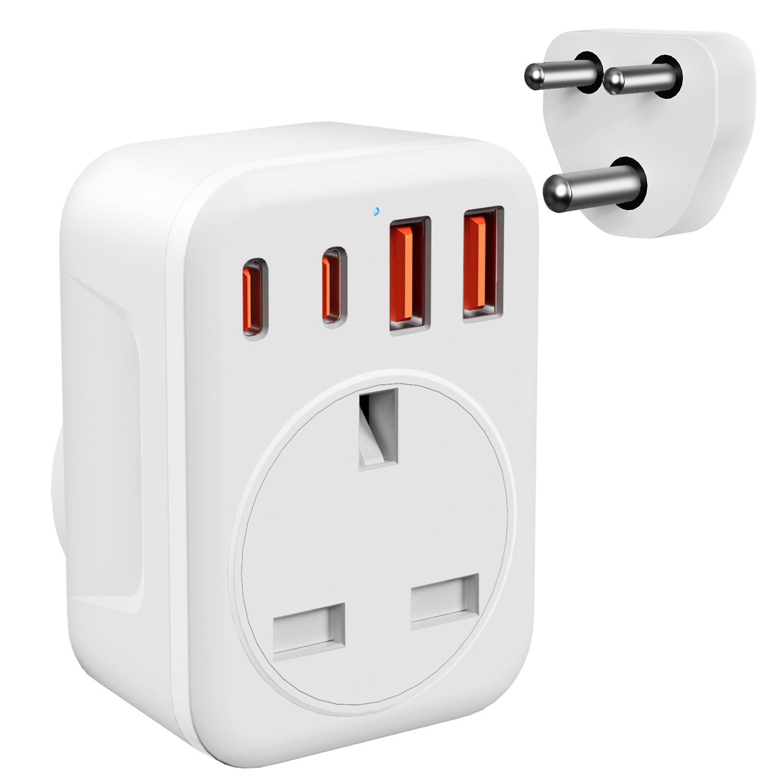 Omivine UK to South Africa Plug Adapter, 5 in 1 Type M SA Travel Power Adapter C