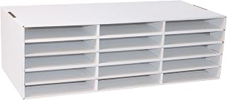 Classroom Keepers 9" x 12" Construction Paper Storage, 15-Slot, White, 9-3/8"H x 29-1/4"W x 12-7/8"D, 1 Unit