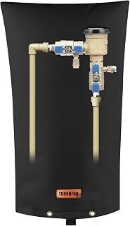 TOHONFOO Backflow Preventer Cover, Pipe Freeze Insulation, 14"Wx26"H, Black | 5‑Layer pipe covers for outside & sprinkler cover withstand 5℉, fit irrigation valves, backflow preventers & well pumps