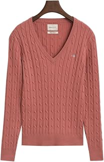 GANT Women's V Neck Cotton Stretch Sweater