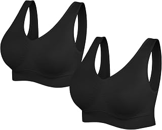 SIMIYA Comfort Sports Bras Women Plus Size Seamless Yoga Bra Removable Pads