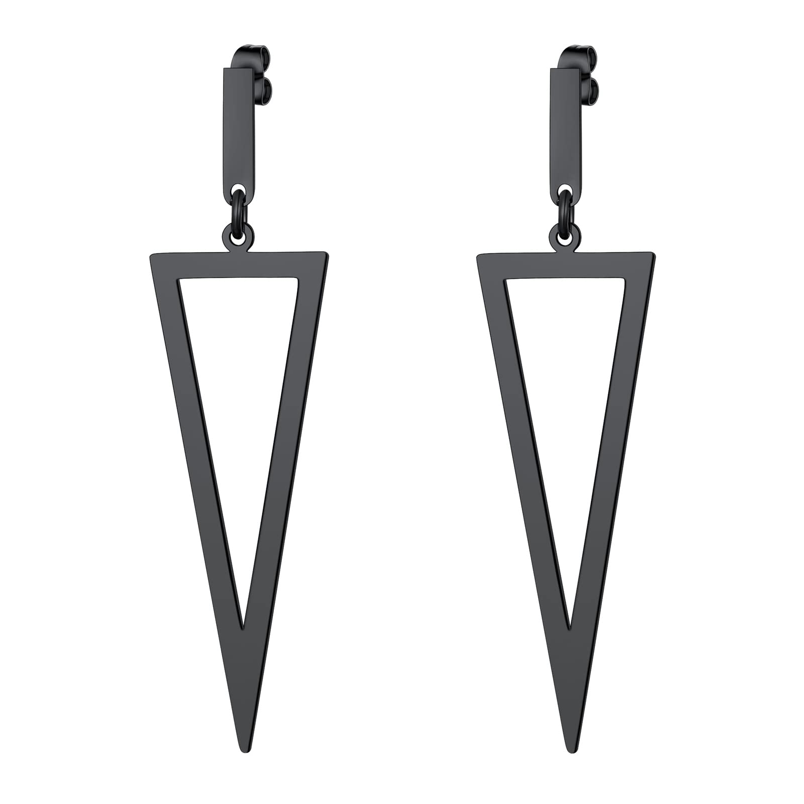FindChic Stainless Steel Bar Drop Earrings 18K Gold Plated Thin Flat Geometric R