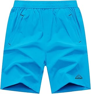 Rdruko メンズ クイックドライ ハイキングショーツ 軽量 ランニング ジム アウトドア アクティブ ショーツ ジッパーポケット付き