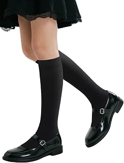 COTTON DAY Kids Girls Unisex School Knee High Socks Black White Navy 3 Pack | Nature, Soft, Breathable, Combed Cotton Oeko-Tex Standard 100 Certified, Seamless Toe, Perfect Shade of Colors