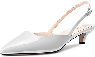 Castamere Women's Stockings Kitten Heel Heel Pointed Toe Sandals Slip-On Slingback Pumps Wedding Party Dress 3.5 CM Heels