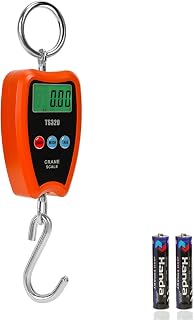 Outmate 440lb/200kg Digital Crane Scale - Compact LCD Handheld Hanging Scale for Garage, Farm, Hunting, Fishing & More(200kg/Plastic/Orange)