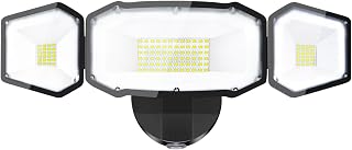 50W Flood Light Outdoor, 5000LM Super Bright LED Flood Light, Switch Controlled Security Lights with 3 Adjustable Heads, IP65 Waterproof, 5000K Wall Mount Outdoor Light for Porch, Garage, Yard
