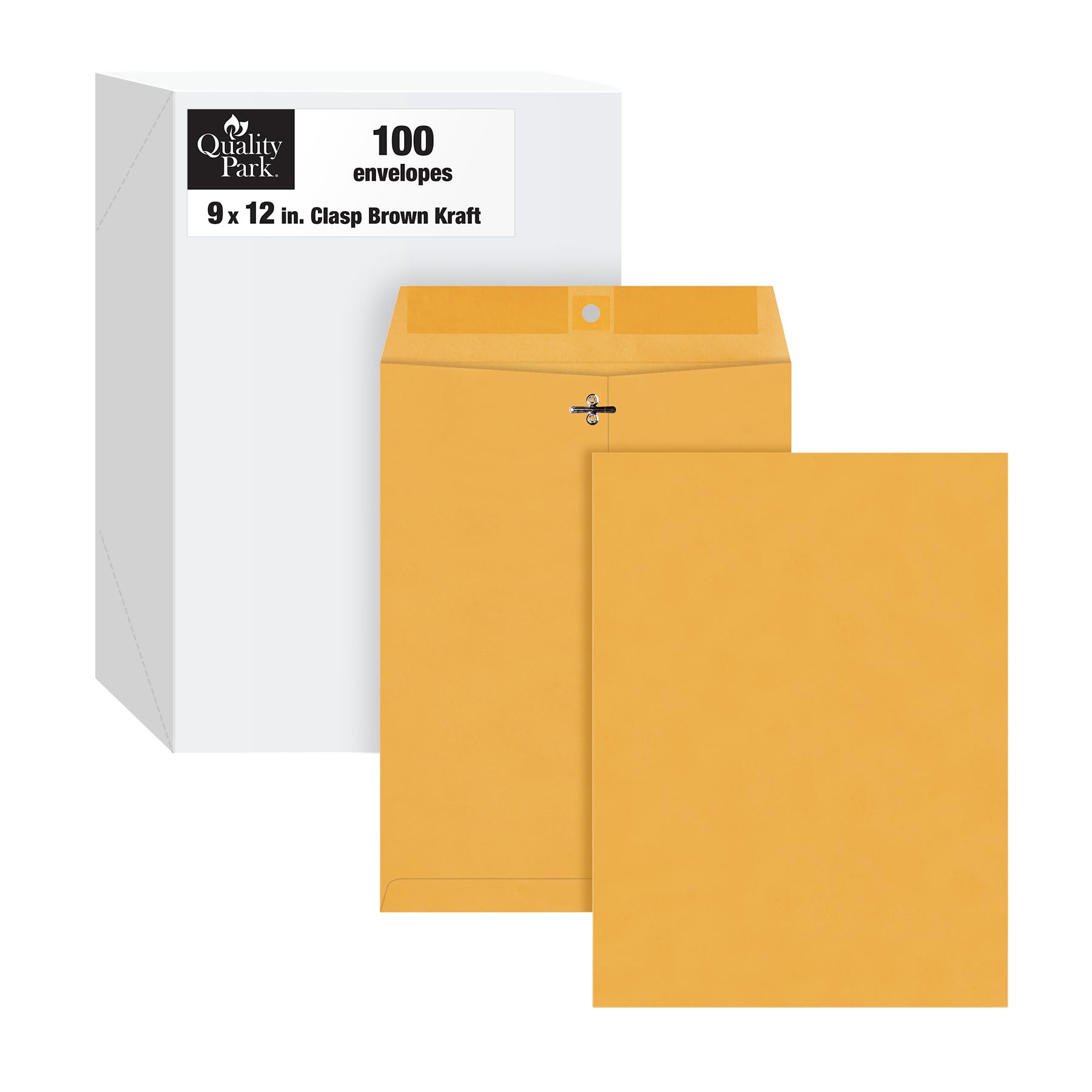 Quality Park 9 x 12 Clasp Envelopes with Deeply Gummed Flaps, Great for Filing, 