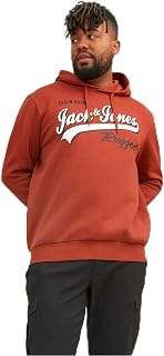 JACK & JONES Mens Hoodie Long Sleeve Regular Fit Cotton Blended Hooded Fashion Pullover Sweatshirt Casual Winter Wear for Men, Navy Blazer