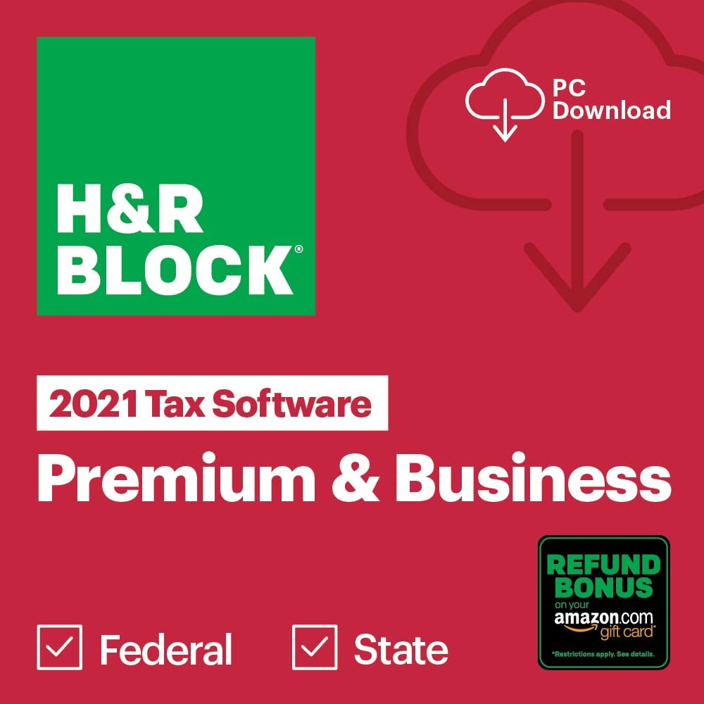 H&R Block Tax Software Premium & Business 2021 Windows [PC Download] [Old Versio