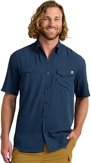 HUK Men's Tide Point Kc Scott Original Artwork Short Sleeve Shirt, Fishing Button Down