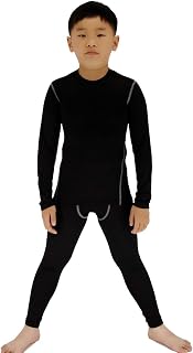 BEGIANT Boys Thermal Long Underwear Set Hockey Base Layer Compression Shirt | Polyester & elastane. Heat-trapping fabric wicks moisture away during cold conditions.for hockey, skiing and field sports.