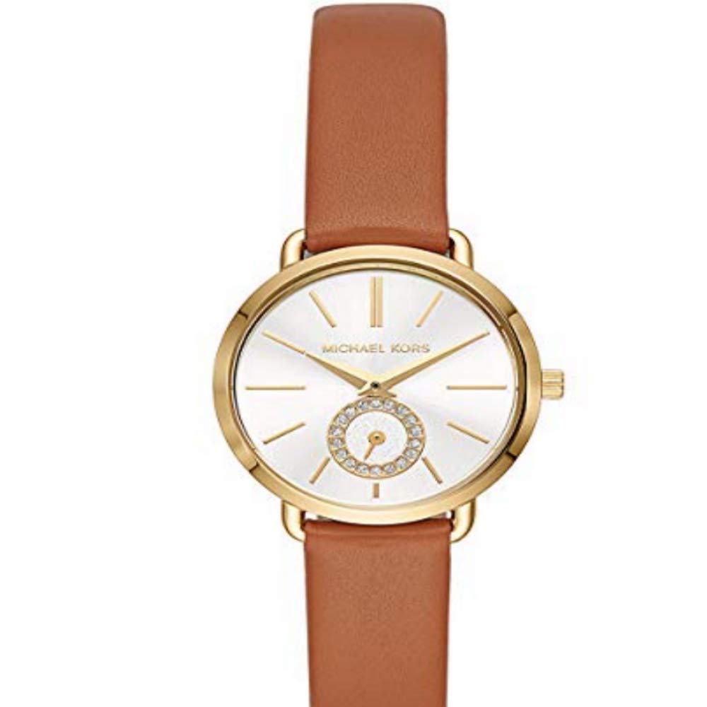 Michael Kors Women's stainless steel quartz watch with leather strap