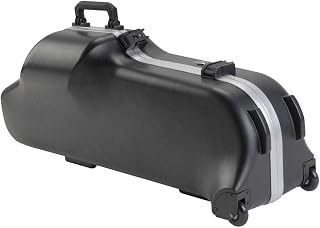 SKB 1SKB-455W Contoured Pro Baritone Sax Case With Wheels (Renewed) | rugged sturdy shell, wheeled rolling mobility, secure locking latches, cushioned snug interior, trusted by bari musicians