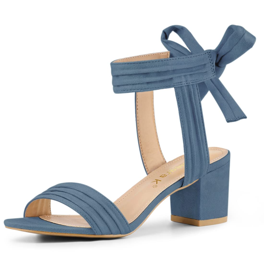 Allegra K Womens Open Toe Ankle Strap Block Heel Sandals