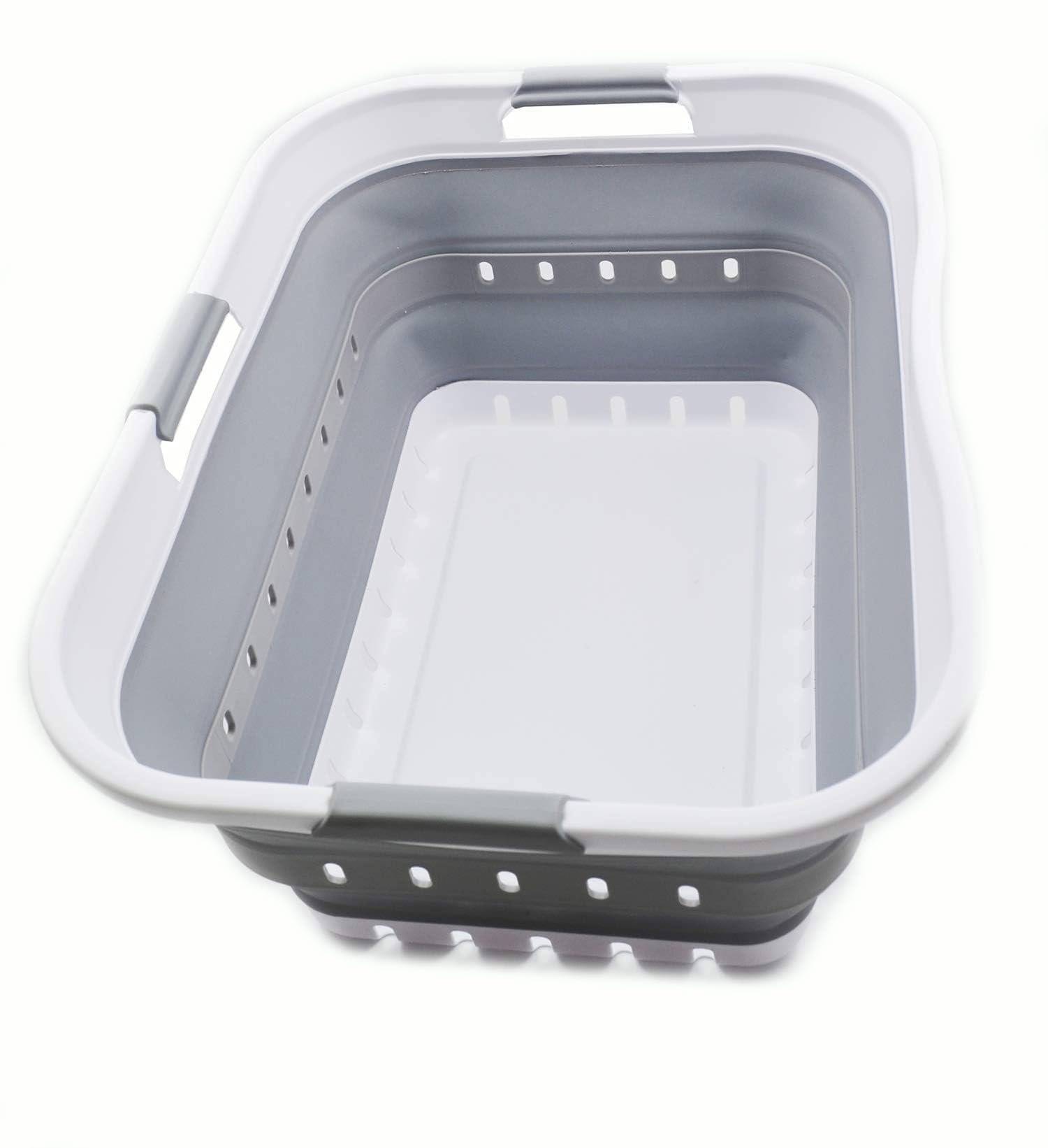 SAMMART 42L (11 gallon) Collapsible Plastic Laundry Basket - Foldable Pop Up Sto