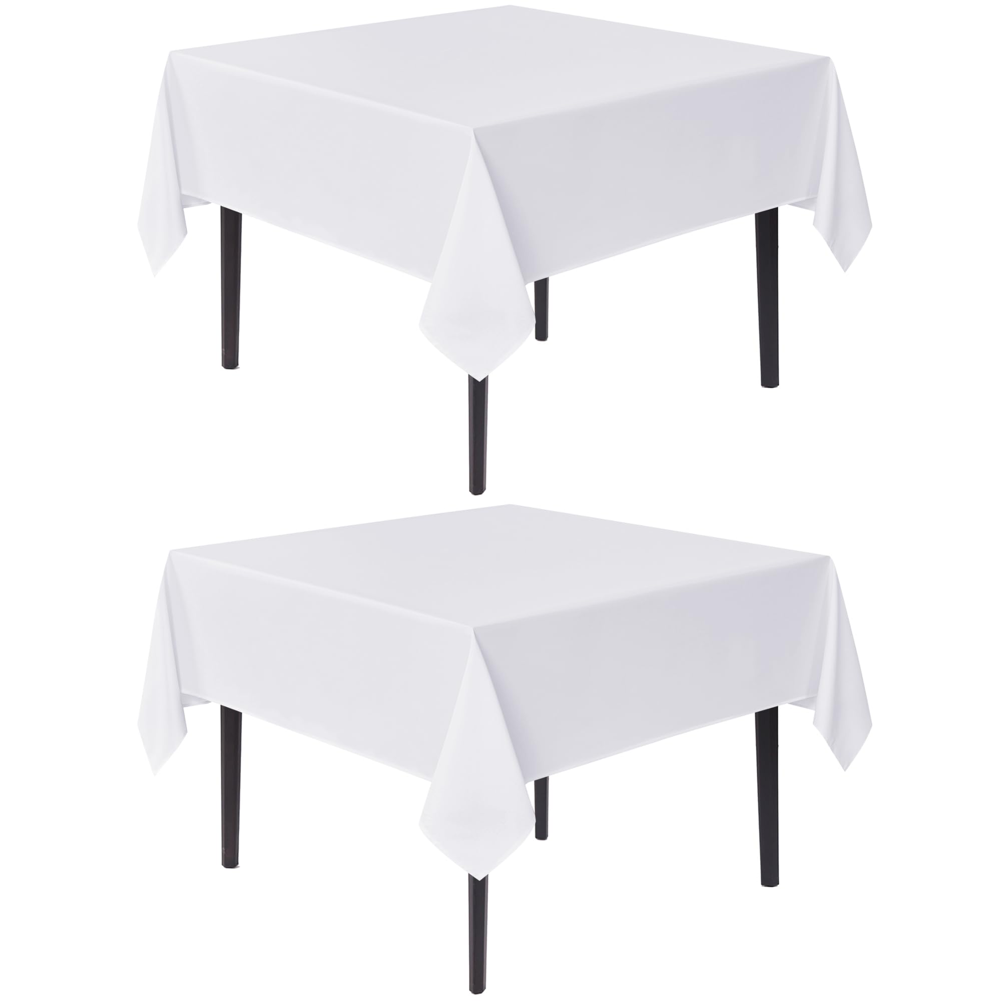 sancua White Square Tablecloths 54x54 Inch Table Cloth, 2 Pack | For Square or R