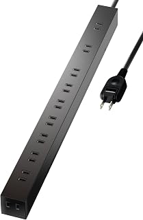 エレコム 電源タップ 雷ガード 10個口 ほこりシャッター付 固定&吊下可能な回転パーツ付き 1m ブラック ECT-0101BK