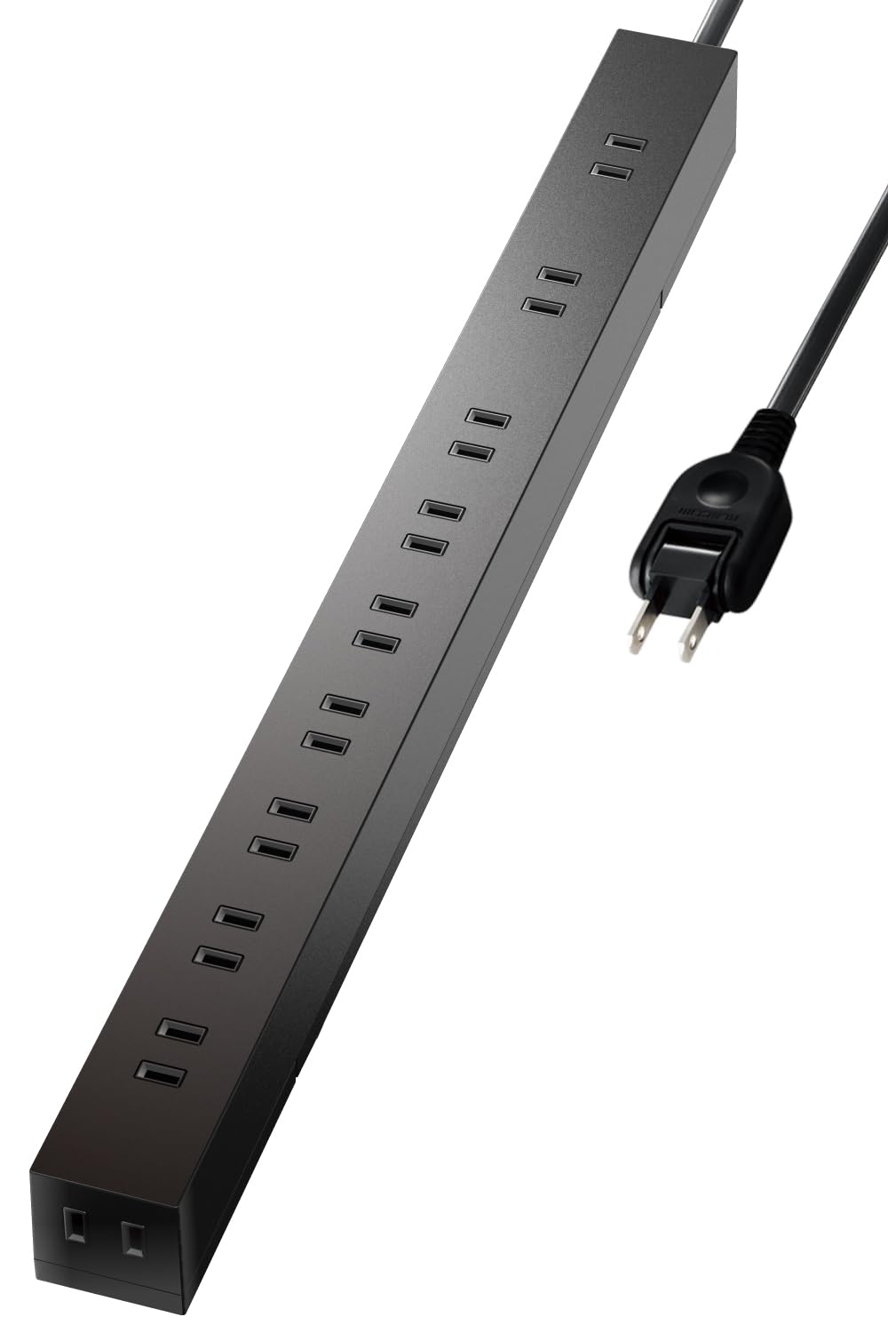 エレコム 電源タップ 雷ガード 10個口 ほこりシャッター付 固定&吊下可能な回転パーツ付き 1m ブラック ECT-0101BK
