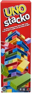 Mattel Games UNO Stacko Game for Kids & Family with 45 Colored Stacking Blocks & Loading Tray, Build & Play, Game Nights & Parties