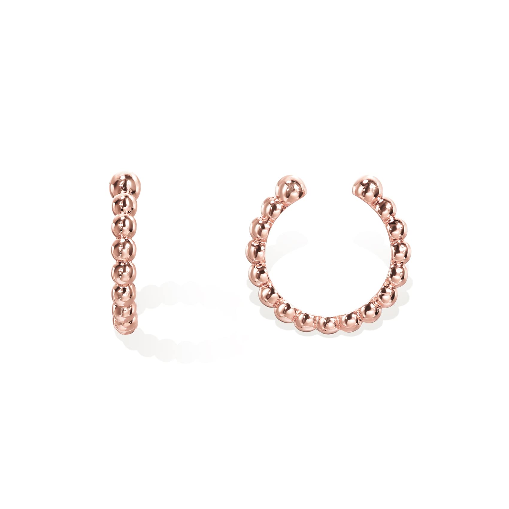 PAVOI 14K Gold Plated 925 Sterling Silver Round Huggie Ear Cuff Earrings for Wom