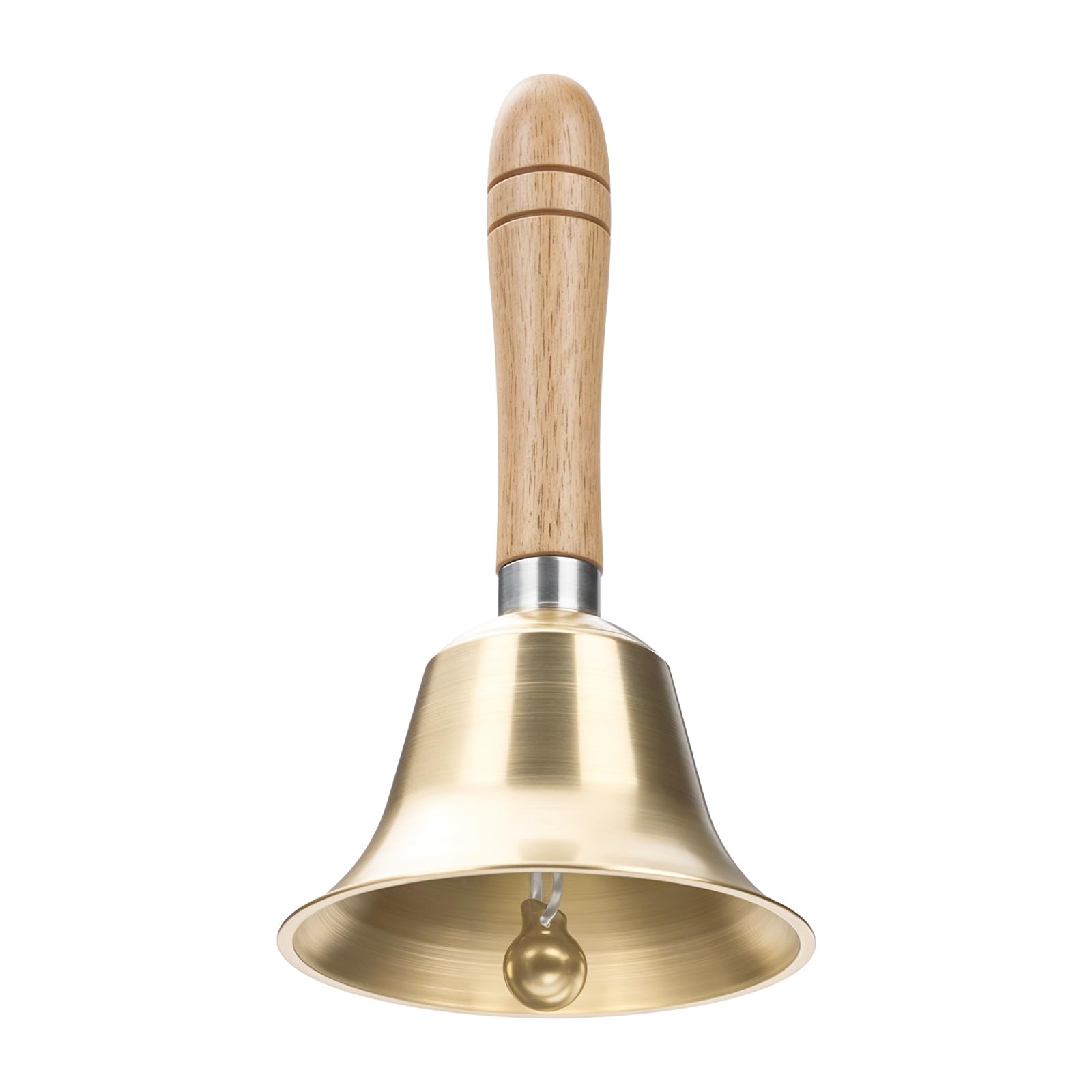 Flezoo 3.15inch Brass Super Loud Hand Bell for Dinner Wedding Office | Clear Lou