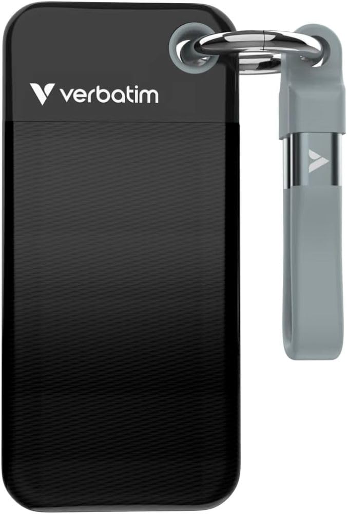 Verbatim Pocket 1TB External SSD USB 3.2 Gen 2 Up to 1000MB/s | Portable Solid S