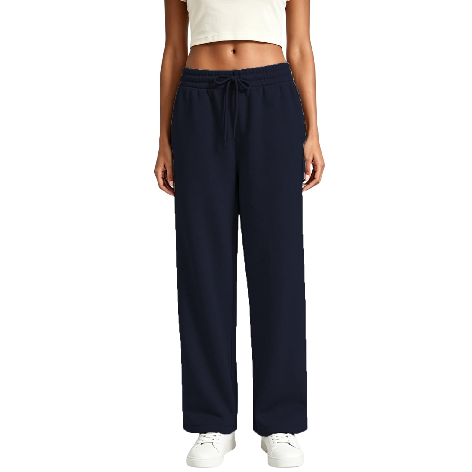 Sweatpants for Women Elastic Waist Wide Leg Jogging Pants with Pockets Casual Lo