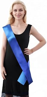 8 Pack Royal blue Blank Sashes for Pageants Senior Night Homecoming Court, DIY Custom Personal Satin Sash.
