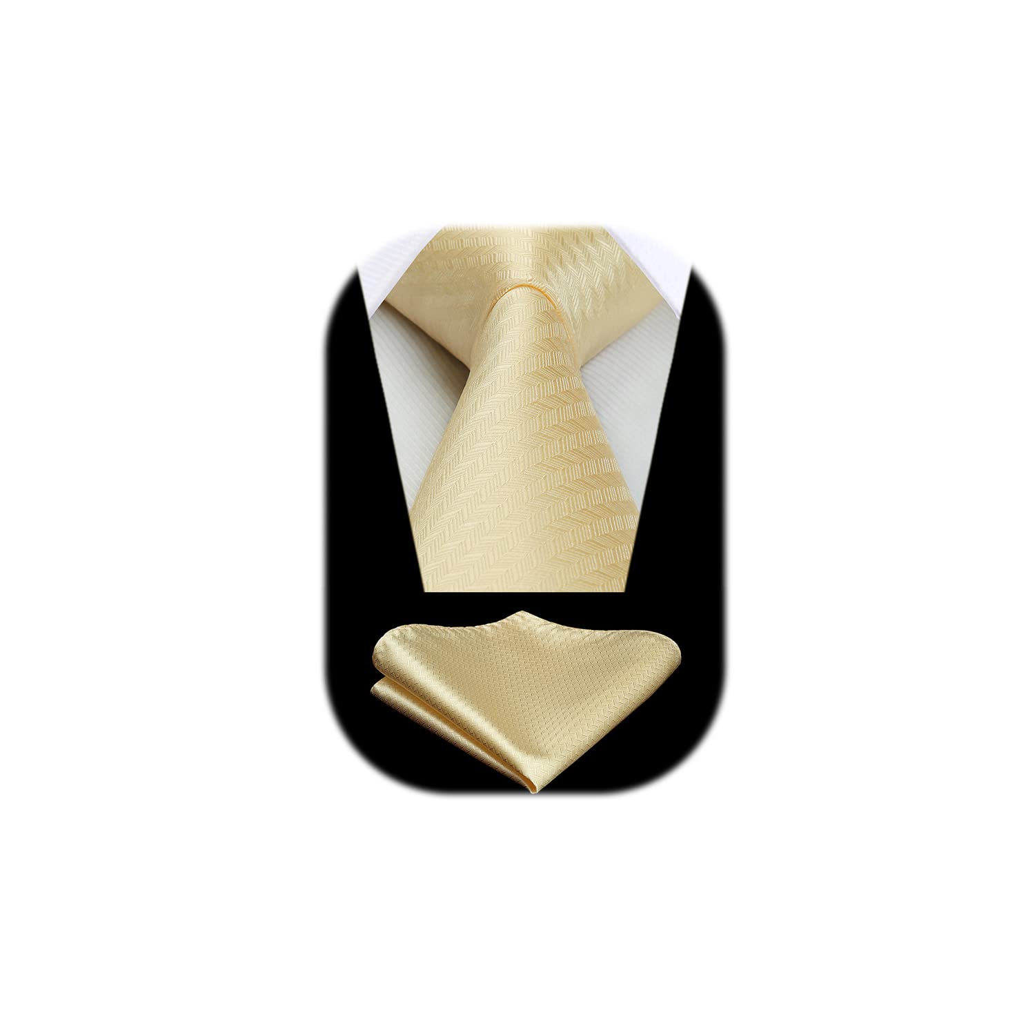 HISDERN Men's Tie and Handkerchief Elegant Neckties Fashion Wedding Houndstooth 