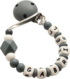 Personalised silicone Dummy Clip Dark Grey