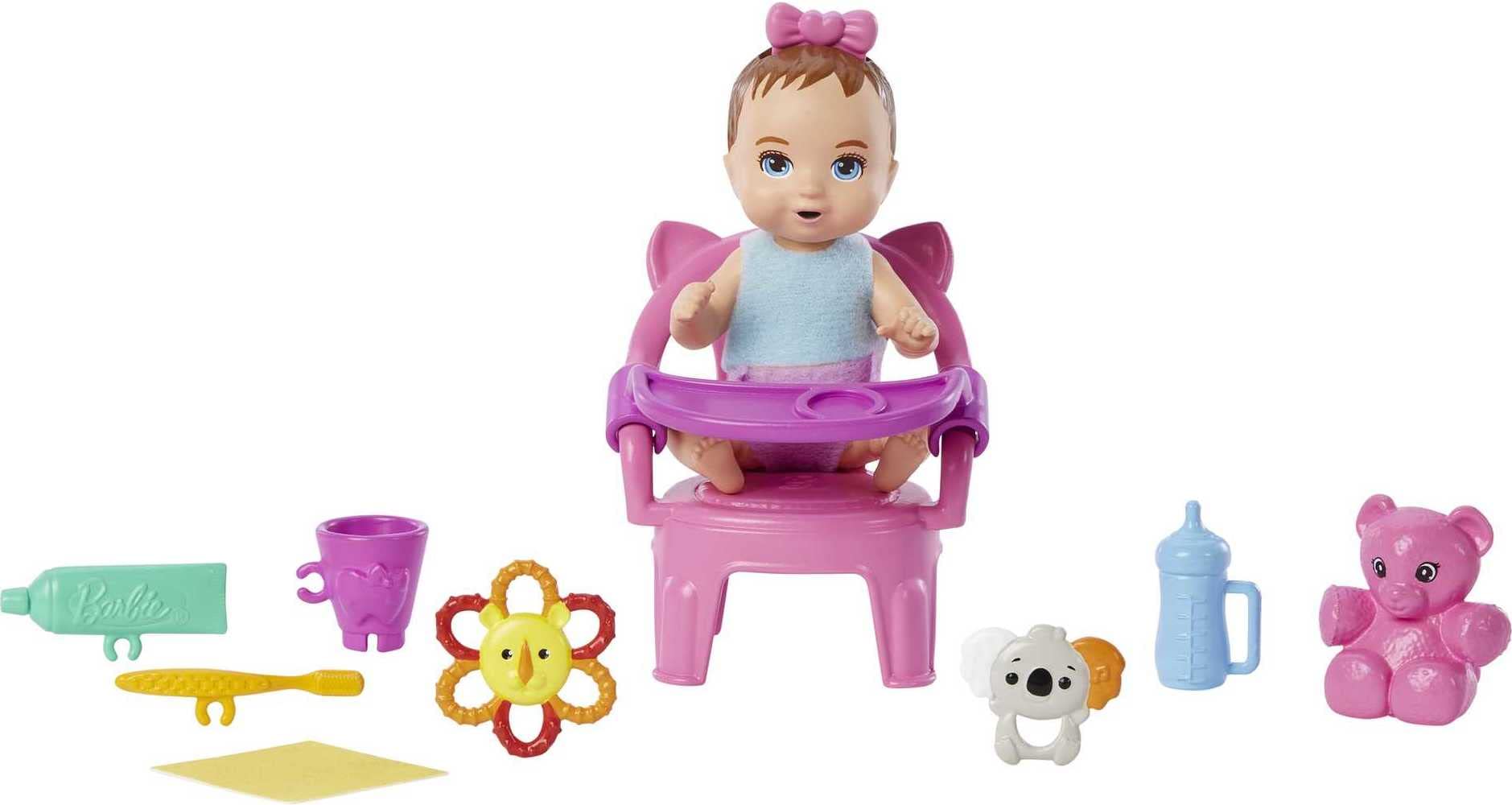 Barbie Skipper Babysitters Inc Baby Small Doll & Accessories | First Tooth Plays