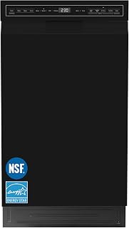 COMFEE' 18 Inch Built-in Dishwasher, Energy Star & NSF, Stainless Steel Tub | 8 Place Settings, 6 Washing Cycles, Heated Dry & Adjustable Top Rack, 52dB Quiet for Apartments, Small Kitchens, Black
