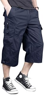 MAGNIVIT Men's Capri Long Cargo Shorts Below Knee Shorts 3/4 Casual Shorts