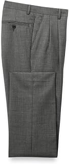 Paul Fredrick Men's Wool Sharkskin Pleated Pants