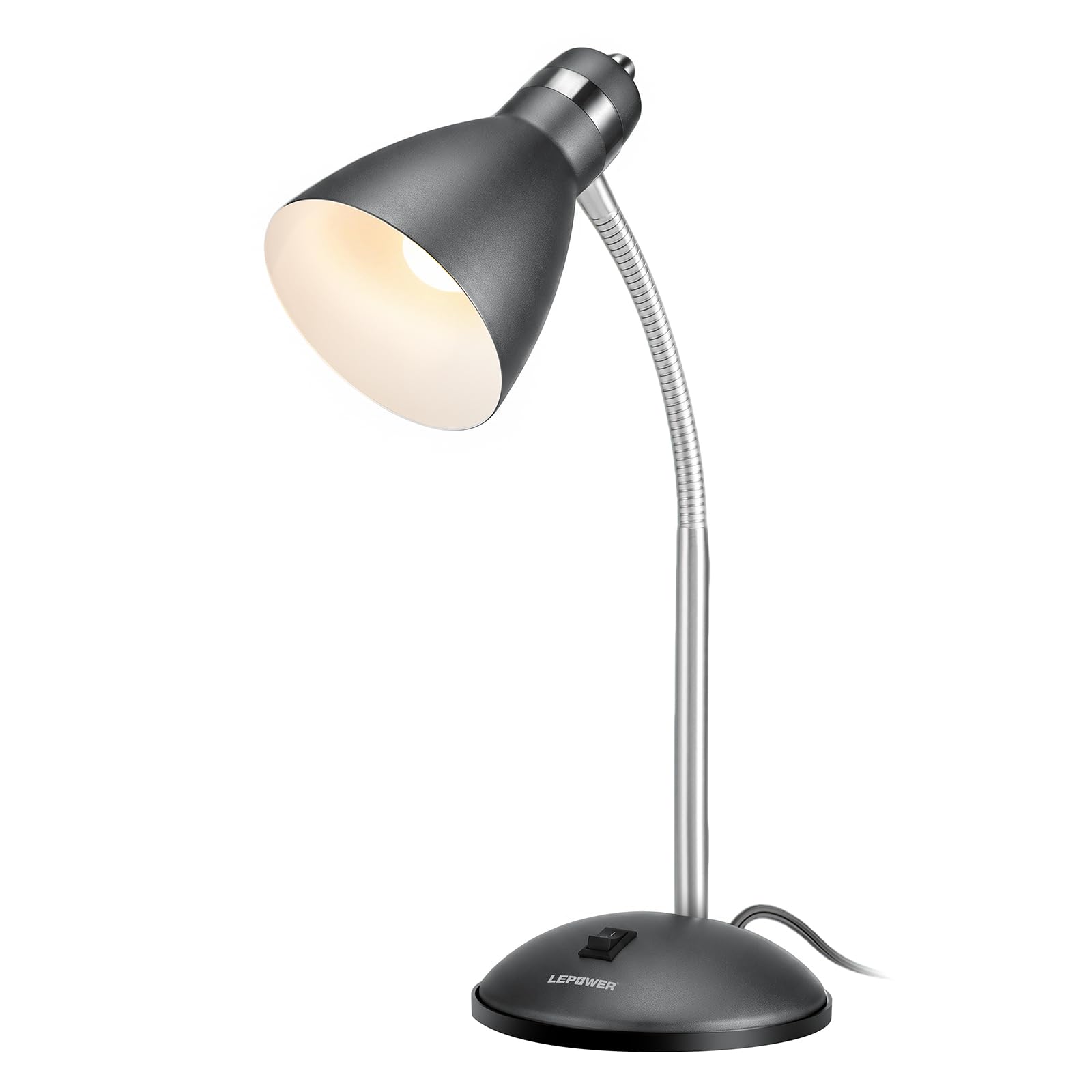 LEPOWER Metal Desk Lamp, Adjustable GooseNeck Reading Light for Bedroom | Compac
