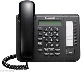 Panasonic 8 Button 1-Line Backlit LCD Display Digital Telephone w/Full Duplex Speaker Phone Black (KX-DT521-B) (Certified Refurbished)