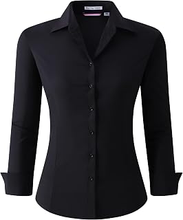 Alex Vando Womens Dress Shirts Regular Fit Long Sleeve Stretch Work Shirt