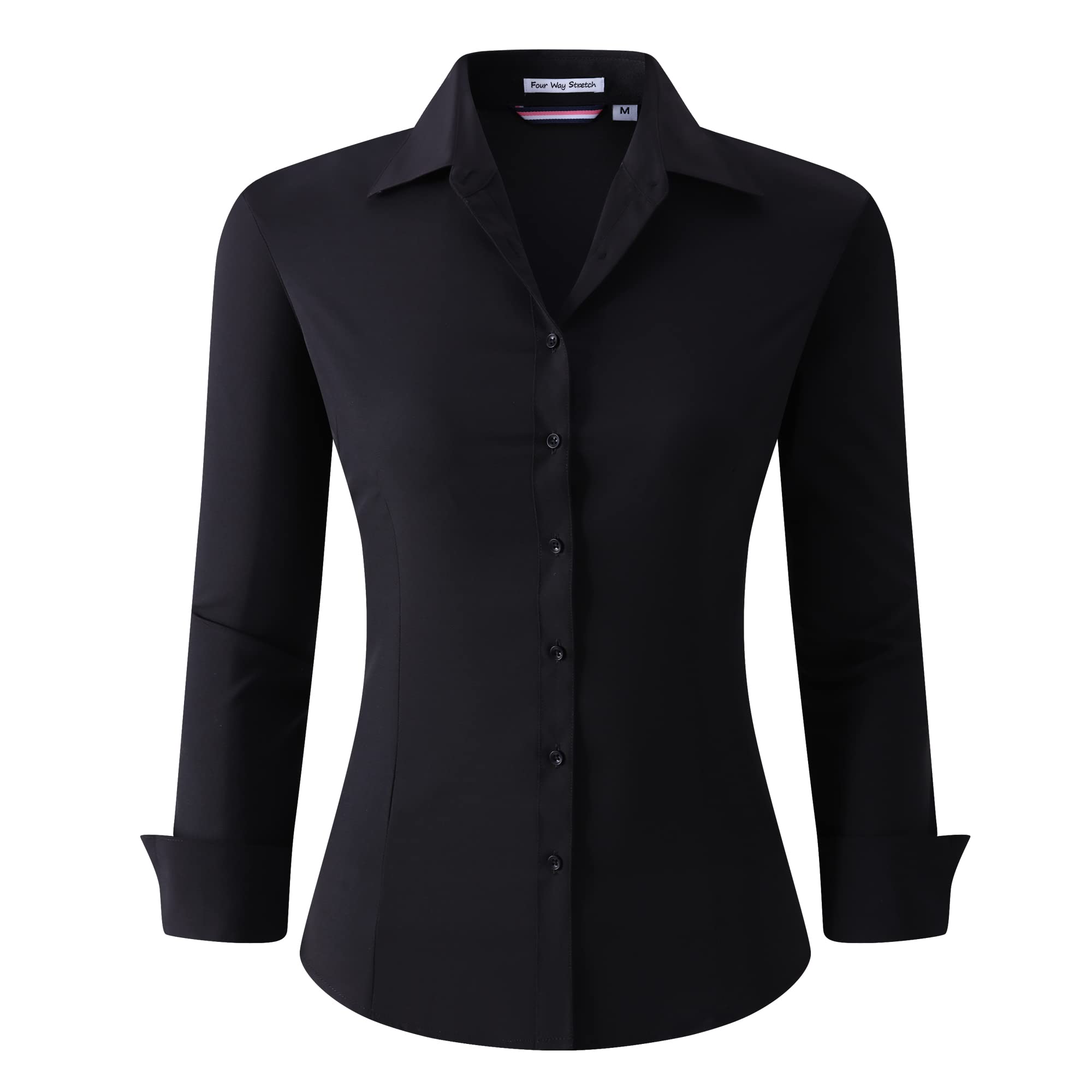 Alex Vando Womens Dress Shirts Regular Fit Long Sleeve Stretch Work Shirt