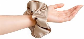 French Retro Satin Ponytail Holders for Women Silk Like Velvet Ruffle Trim Large Thick Elastic No Damage Soft Hair Accessories