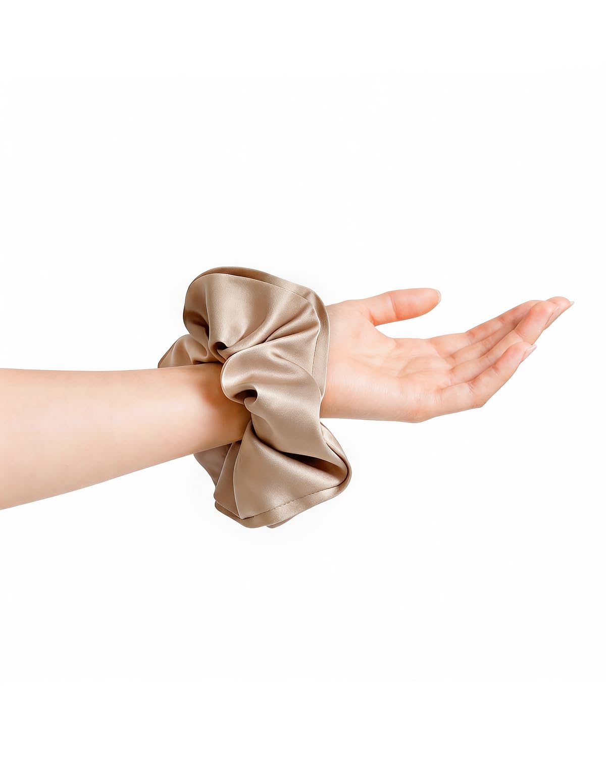 French Retro Satin Ponytail Holders for Women Silk Like Velvet Ruffle Trim Large